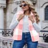 LOMON Women's Plaid Vest Zip Up Winter Fleece Vest Sleeveless Open Front Outerwear with Pockets Pink Plaid XL view 2