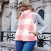 LOMON Women's Plaid Vest Zip Up Winter Fleece Vest Sleeveless Open Front Outerwear with Pockets Pink Plaid XL view 4