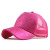 Low Profile Fedora Glitter Trucker Visor Messy Plain Baseball Ponytail Buns Cap Hat Unisex Baseball (Hot Pink, One Size) view 2