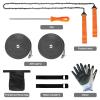 Loggers Art Gens Hand Rope Chain Saw - 48" pocket chainsaw directly connected to 66 ft ropes to form high tree limb rope chainsaw for camping survival and tree pruning view 2