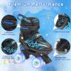 SHDSL Kids Roller Skates for Boys Girls Kids, 4 Sizes Adjustable Quad Skates with All Light up Wheels - Birthday Gift for Indoor Outdoor Sports Patines para nias view 2