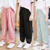 Kids Teen Girls Pink Pants Fashion Summer Green Casual Wide Leg Pants Children Loose Trousers view 3