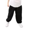 Summer Baby Boys Girls Pleated Cotton Linen Baggy Harem Pants Kids Children Breathable Sweatpants Trousers Black view 1
