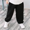 Summer Baby Boys Girls Pleated Cotton Linen Baggy Harem Pants Kids Children Breathable Sweatpants Trousers Black view 2