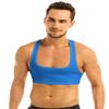 Jhaoyu Men's Sleeveless Muscle Half T Shirts Racerback Tank Crop Tops Fitness Gym Sports Athletic Blue XX-Large view 2