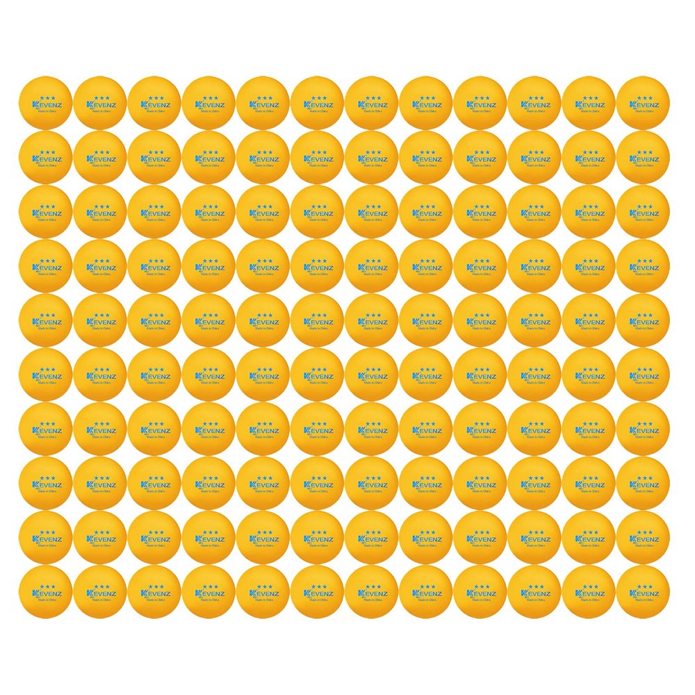 KEVENZ 120-Pack 3 Star Ping Pong Balls,Advanced Table Tennis Ball,Bulk Outdoor Ping Pong Balls, Orange