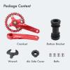 DJC Bike Crankset 104BCD with Chainring BSA Bottom Bracket with Spindle for MTB 1x 2X 3X Speed Mountain Bike Black Red Oilslick 170mm 175mm (170mm Red, Round 36T) view 4