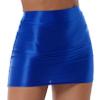 Freebily Women's Glossy Shiny Pencil Skirts High Waist Semi See Through Sheer Bodycon Miniskirts Blue X-Large view 1