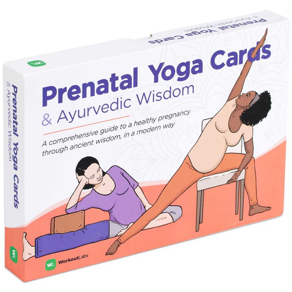 WorkoutLabs Prenatal Yoga & Ayurveda Cards Healthy and Conscious Pregnancy Guide with Ancient Wisdom in a Modern Way Premium Cards and Book Set for Pregnant Women and Prenatal Yoga Teachers