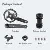 DJC Bike Crankset 104BCD with Chainring BSA Bottom Bracket with Spindle for MTB 1x 2X 3X Speed Mountain Bike Black Red Oilslick 170mm 175mm (170mm Black, Round 34T) view 4