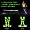 BAOBICUTE LED Reflective Vest, USB Rechargeable Reflective Running Gear with Safety Lights and Adjustable Size Elastic Band Night Vest Gear Accessories for Men Women Kids (Green Light) view 2