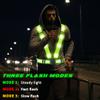 BAOBICUTE LED Reflective Vest, USB Rechargeable Reflective Running Gear with Safety Lights and Adjustable Size Elastic Band Night Vest Gear Accessories for Men Women Kids (Green Light) view 4