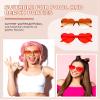 CHENGU 12 Pairs Summer Pool Party Favor Colorful Heart Rimless Sunglasses for Women Transparent Trendy Sunglasses(Bright Colors) view 3