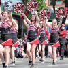 4Pcs Upgraded 12inch Metallic Cheerleading Pom Poms, HOLENGS Cheerleader Pompoms Cheer Poms for Kids Adults, Cheering Squad Pompoms for School Sports Games Dance Party (Black and Red and Sliver) view 3
