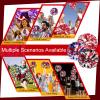 4Pcs Upgraded 12inch Metallic Cheerleading Pom Poms, HOLENGS Cheerleader Pompoms Cheer Poms for Kids Adults, Cheering Squad Pompoms for School Sports Games Dance Party (Black and Red and Sliver) view 4