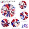4Pcs Upgraded 12inch Metallic Cheerleading Pom Poms, HOLENGS Cheerleader Pompoms Cheer Poms for Kids Adults, Cheering Squad Pompoms for School Sports Games Dance Party (Blue and Red and Sliver) view 2