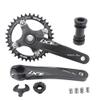 DJC Bike Crankset 104BCD with Chainring BSA Bottom Bracket with Spindle for MTB 1x 2X 3X Speed Mountain Bike Black Red Oilslick 170mm 175mm (175mm Black, Round 36T) view 1
