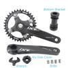 DJC Bike Crankset 104BCD with Chainring BSA Bottom Bracket with Spindle for MTB 1x 2X 3X Speed Mountain Bike Black Red Oilslick 170mm 175mm (175mm Black, Round 36T) view 3
