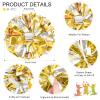 4Pcs Upgraded 12inch Metallic Cheerleading Pom Poms, HOLENGS Cheerleader Pompoms Cheer Poms for Kids Adults, Cheering Squad Pompoms for School Sports Games Dance Party (Gold and Silver) view 2