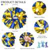 HOLENGS 4Pcs Upgraded 12inch Metallic Cheerleading Pom Poms, Cheerleader Pompoms Cheer Poms for Kids Adults, Cheering Squad Pompoms for School Sports Games Dance Party (Blue and Gold) view 2
