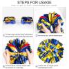 HOLENGS 4Pcs Upgraded 12inch Metallic Cheerleading Pom Poms, Cheerleader Pompoms Cheer Poms for Kids Adults, Cheering Squad Pompoms for School Sports Games Dance Party (Blue and Gold) view 4