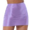Freebily Women's Glossy Shiny Pencil Skirts High Waist Semi See Through Sheer Bodycon Miniskirts Purple Large view 1