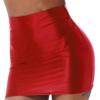 Freebily Women's Glossy Shiny Pencil Skirts High Waist Semi See Through Sheer Bodycon Miniskirts Red Large view 4