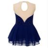 Jhaoyu Girls Figure Skating Dress Sleeveless Sequin Mesh Spliced Ballet Dance Stage Performance Competition Costume Dark Blue 12 Years view 2