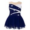 Jhaoyu Girls Figure Skating Dress Sleeveless Sequin Mesh Spliced Ballet Dance Stage Performance Competition Costume Dark Blue 8 Years view 4
