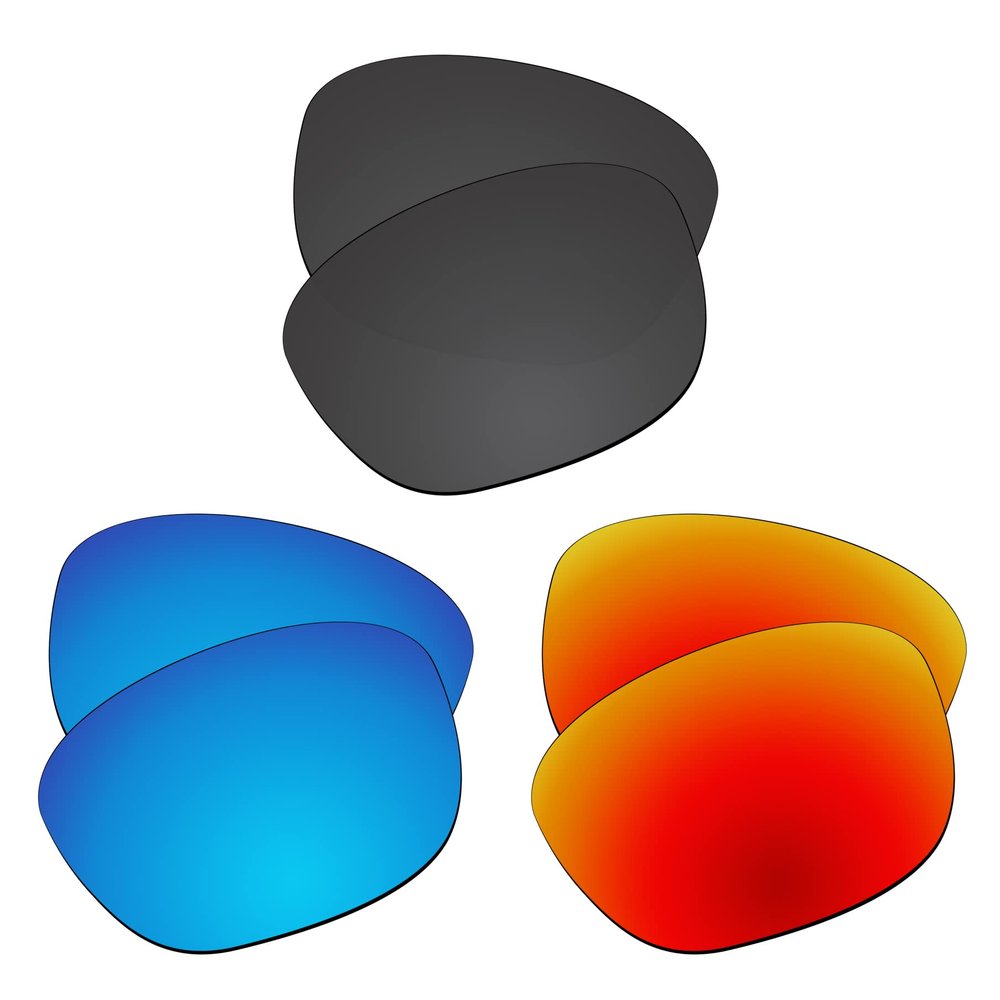 EZReplace Lenses Replacement for Oakley Deadbolt OO6046 Sunglasses (Polarized Lenses) - Fits Oakley Deadbolt Frame (Carbon Black+Ice Blue+Fire Red)