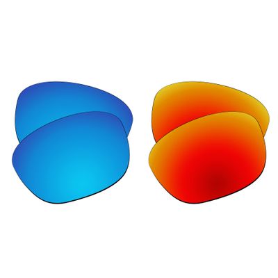 EZReplace Lenses Replacement for Oakley Deadbolt OO6046 Sunglasses (Polarized Lenses) - Fits Oakley Deadbolt Frame (Ice Blue+Fire Red)