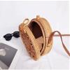 Handwoven Handmade Round Rattan Natural Crossbody Bag Chic Hand Bag Shoulder Leather Straps (Color : Medium, Size : 1pcs) view 3