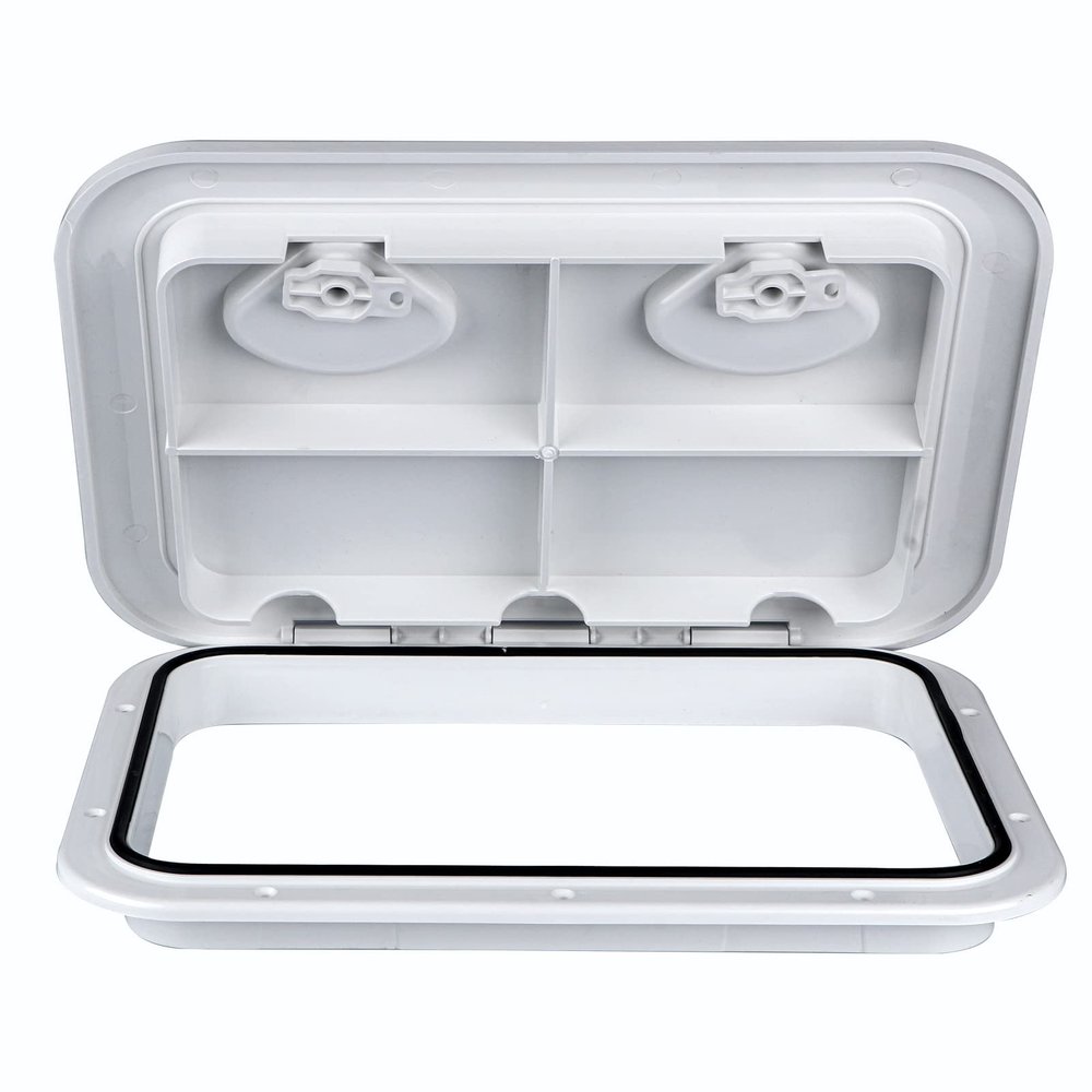 smartmarine White Marine Deck Access Hatch 17.312.4" Boat Hatch & Lid,Rectangle Boat Deck Hatch