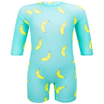 Daenrui Kids Girls Boys UPF 50+ Long Sleeve One Piece Swimsuits Zipper Rash Guard Water Sport Boxer Swimwear Turquoise 5-6 Years