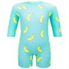 Daenrui Kids Girls Boys UPF 50+ Long Sleeve One Piece Swimsuits Zipper Rash Guard Water Sport Boxer Swimwear Turquoise 5-6 Years view 1