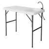 Vasitelan Portable Fish Cleaning Table with Sink, Folding Outdoor Camping Sink Station, Heavy Duty Fillet Table with Faucet for Dock Beach Patio Picnic view 1