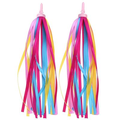 BlingKingdom 1Pair Rainbow Bike Streamers for Girls Boys, 2pcs 10" Colorful Bicycle Handlebar Grips Tassel Ribbons