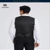 HISDERN Black Paisley Suit Vest 3PC Floral Jacquard Mens Vests and Tie Pocket Square Set Formal Business Tuxedo Waistcoat for Wedding Party view 3