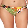 Bar III Womens Swim Tropical-Print Ruched Bikini Bottom Pink XL view 1