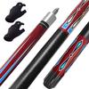 Set of 2 Pool Cues New 58" Billiard Pool Cue Sticks, Hardwood Canadian Maple Professional Billiard Pool Cue Stick 20 Oz(Red) view 2