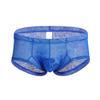 Men's Lace Transparent Thong Underwear Low Rise Lightweight Print Boxer Brief Sport Workout Breathable Swimwear Trunk (Blue,X-Large) view 1