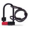 XIXIDIAN Bicycle U-Lock Cable Lock Set with 2 Copper Keys Anti-Theft Bicycle Lock Set Heavy Duty Steel Security Bike Cable ULock Set (Color : Red) view 1