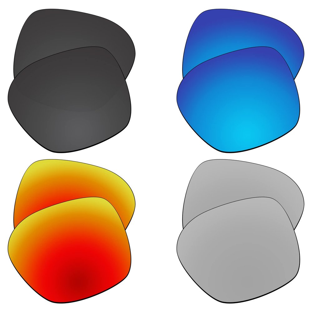 EZReplace Lenses Replacement for Oakley Proxy OO9312 Sunglasses (Polarized Lenses) - Fits Oakley Proxy Frame (Carbon Black+Ice Blue+Fire Red+Metal Silver)