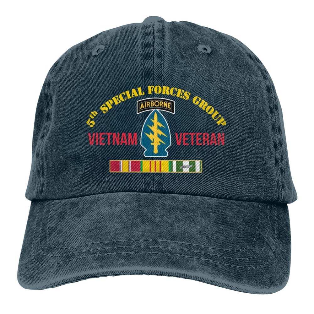5th Special Forces Group Vietnam Veteran Unisex Baseball Cap Cowboy Hat Denim Hat Plain Sun Hat Adjustable Casquette Navy