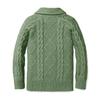 Boy's Sweater Cardigan Button Down Shawl Collar Cable Knitted Outwear Sweater Coats with Pockets Army Green view 4