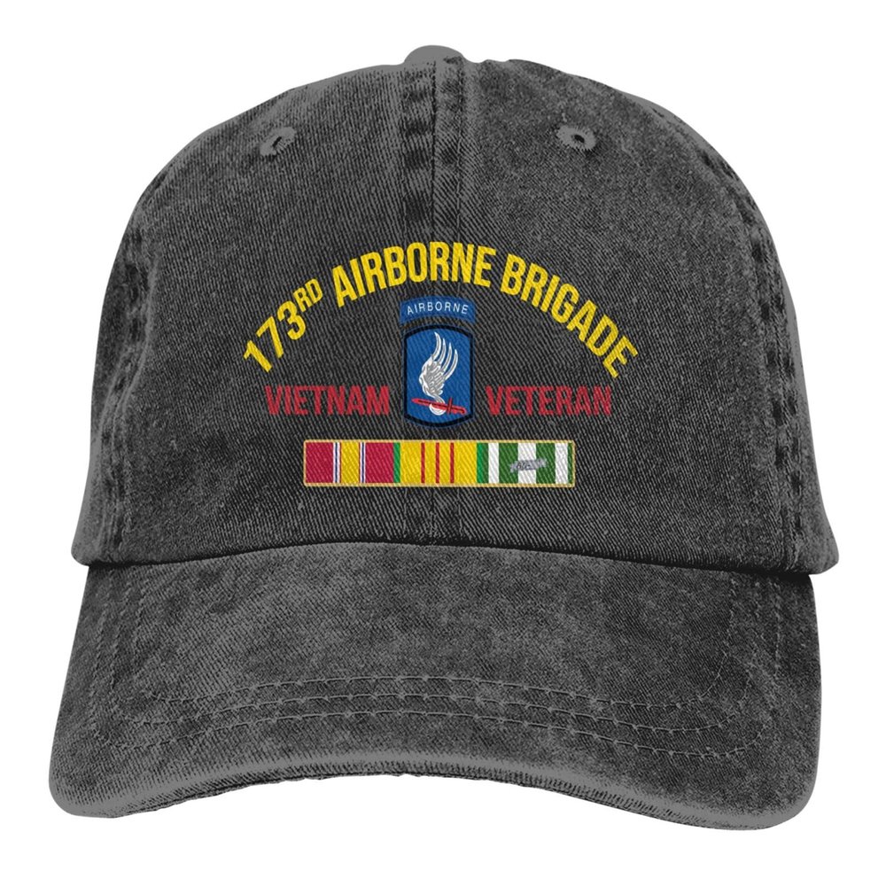 173rd Airborne Brigade Vietnam Veteran Unisex Baseball Cap Cowboy Hat Denim Hat Plain Sun Hat Adjustable Casquette Black