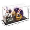 Better Display Cases Acrylic 2 Mini Football Helmet (not Full Size) Display Case with Mirror Case and Black Base (V46/A019) view 2
