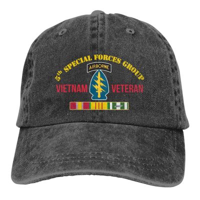 5th Special Forces Group Vietnam Veteran Unisex Baseball Cap Cowboy Hat Denim Hat Plain Sun Hat Adjustable Casquette Black