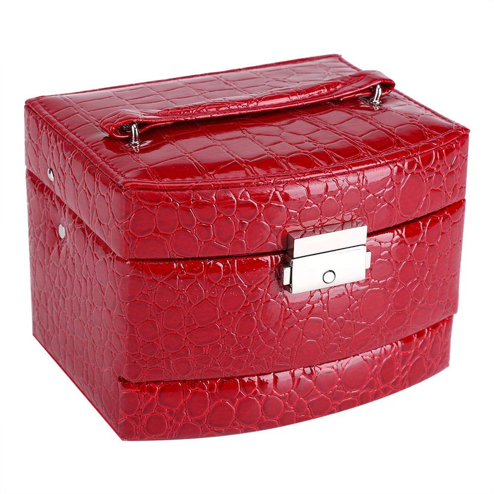 Necklace Ring Storage Box,Jewelry Box,3 Layers Jewelry Necklace Ring Storage Box Case Lady Gift Home Supplies(red), Jewelry Box,Necklace Ring Storage Box,3 Layers Jewjewelry box jewelry case jewe