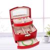 Necklace Ring Storage Box,Jewelry Box,3 Layers Jewelry Necklace Ring Storage Box Case Lady Gift Home Supplies(red), Jewelry Box,Necklace Ring Storage Box,3 Layers Jewjewelry box jewelry case jewe view 2